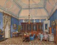 Hau Edward Petrovich Interiors of the Winter Palace. The Fifth Reserved Apartment. The Study of Grand Princess Maria Alexandrovna - Hermitage
